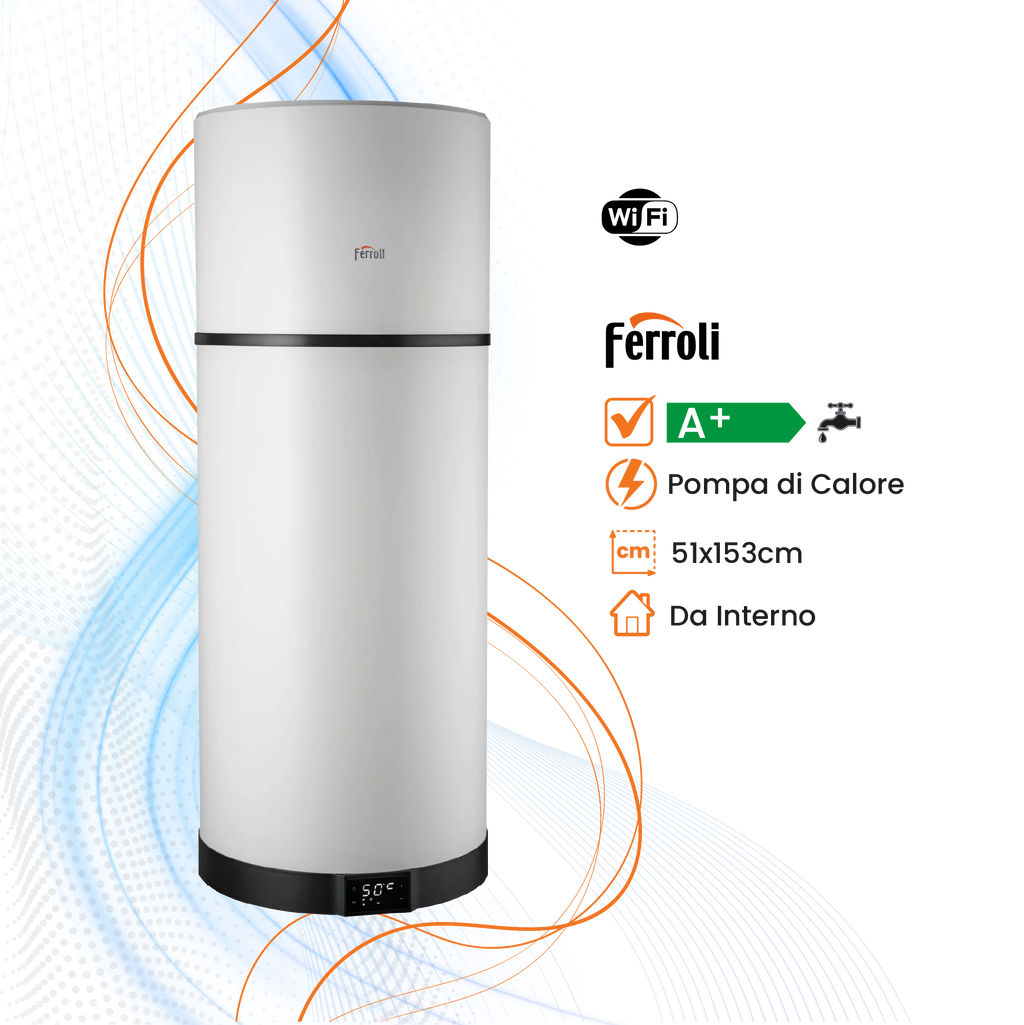 Scaldabagno Ferroli Egea Tech LT a Pompa Di Calore WiFi