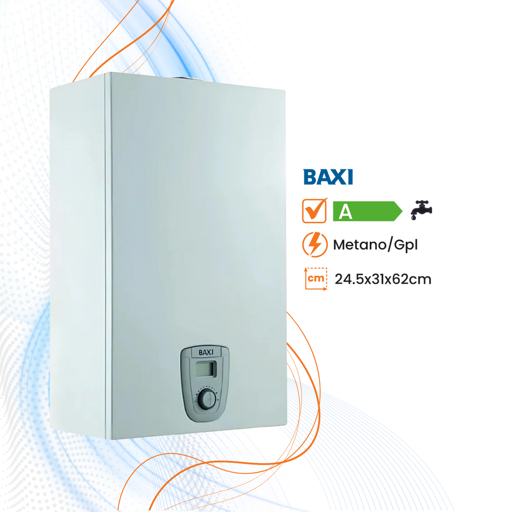 Scaldabagno Baxi AcquaProJet Blue FI Low Nox a Gas Camera Stagna