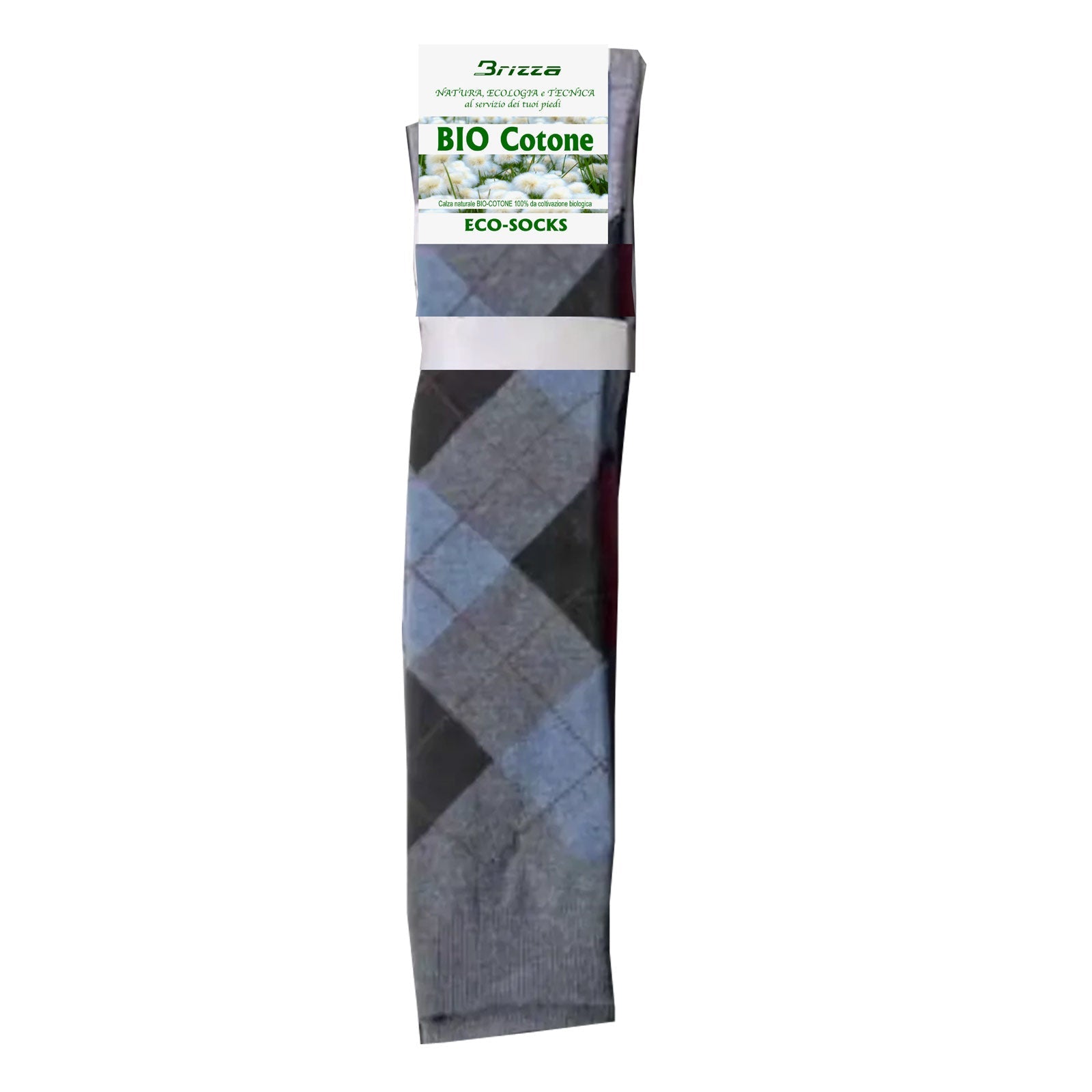 Brizza Calza lunga da uomo in cotone Bio 0538 grigio taglia unica 40-46