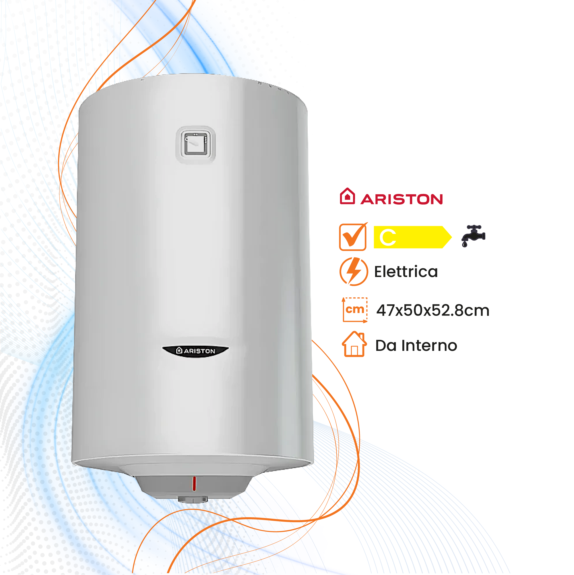 Scaldabagno Ariston PRO1 R Elettrico Orizzontale/Verticale