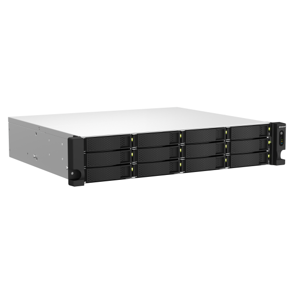 QNAP TS-1264U-RP NAS Armadio (2U) 8 GB DDR4 0 TB QNAP QTS Alluminio, Nero [TS-1264U-RP-8G]