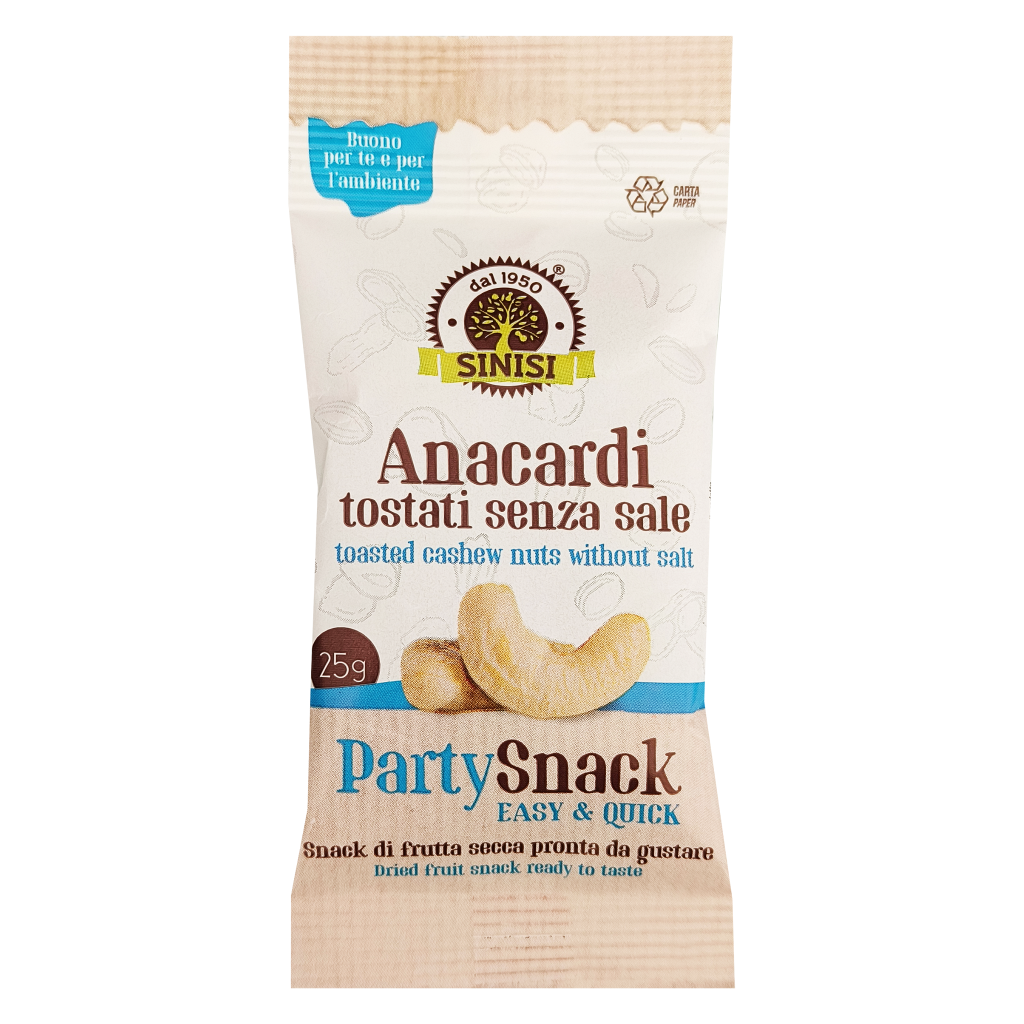 Anacardi tostati senza sale 25 gr- Confezione da 25 pz