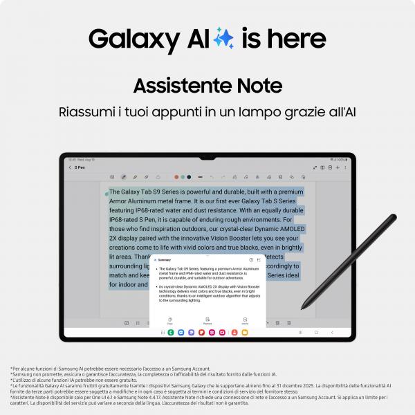 Samsung Galaxy Tab S9 Ultra Tablet AI Android 14.6 Pollici Dynamic AMOLED 2X 5G RAM 12 GB 256 GB Tablet Android 13 Graphite [SM-X916BZAAEUE]