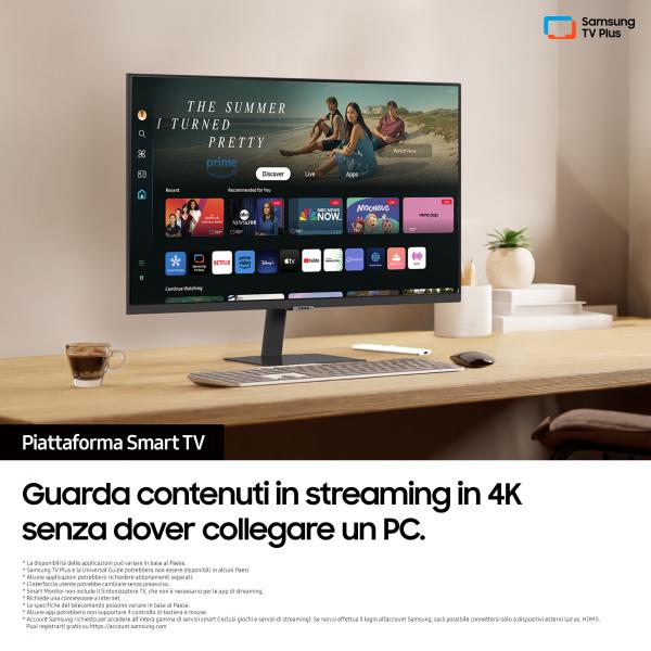 Samsung Smart Monitor M7 - M70D da 32'' UHD Flat [LS32DM700UUXEN]