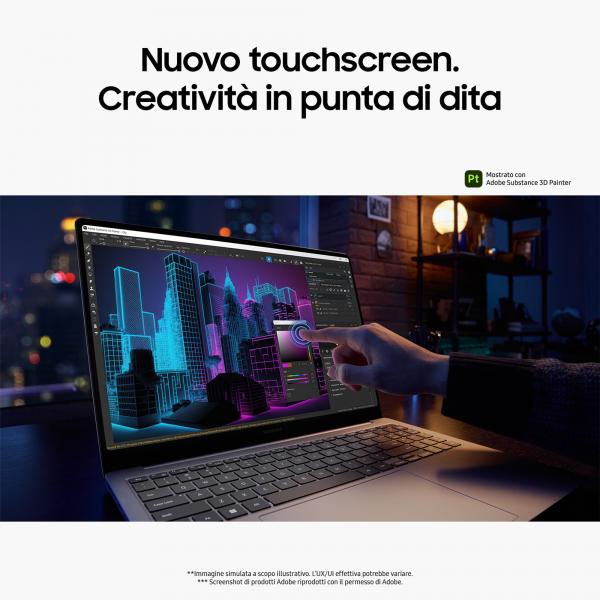 Samsung Galaxy Book4 Ultra Intel Core Ultra 9 185H Computer portatile 40,6 cm (16") Touch screen WQXGA+ 32 GB LPDDR5x-SDRAM 1 TB SSD NVIDIA GeForce RTX 4070 Wi-Fi 6E (802.11ax) Windows 11 Pro Grigio [NP964XGL-XG2IT]