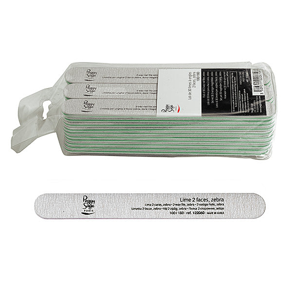 PEGGY SAGE  LOTTO 30 LIMETTE PER UNGHIE 2 FACCE 100/180, ZEBRA