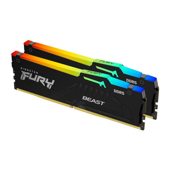Kingston Technology FURY Beast 32GB 6000MT/s DDR5 CL36 DIMM (Kit da 2 moduli) RGB EXPO [KF560C36BBE2AK2-32]