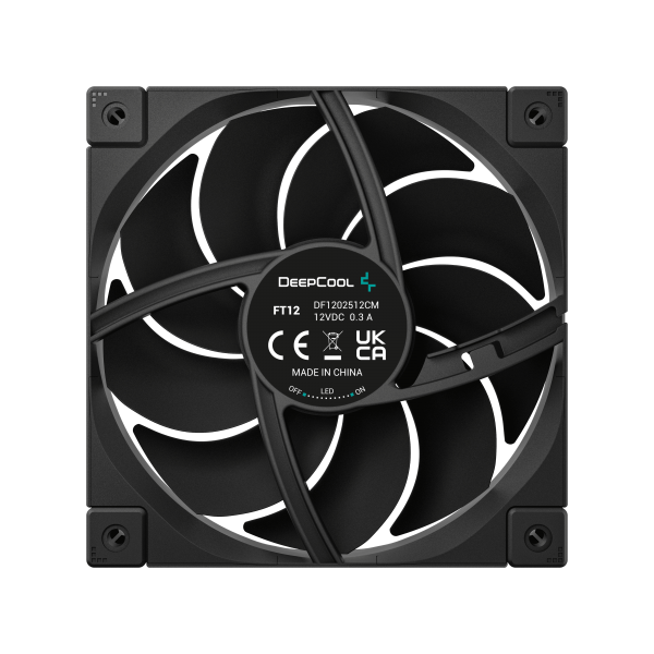 DEEPCOOL VENTOLE CASE FT12 NERA 12cm POTENTE SILENZIOSA DURATURA 4PIN PWM [R-FT12-BKWPN1-G]