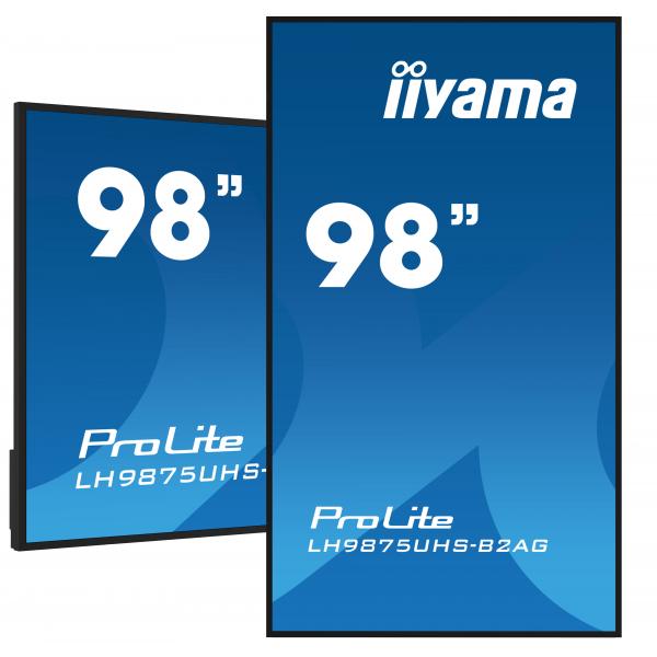 iiyama LH9875UHS-B2AG visualizzatore di messaggi Pannello piatto per segnaletica digitale 2,48 m (97.5") LED Wi-Fi 500 cd/m 4K Ultra HD Nero Processore integrato Android 11 24/7 [LH9875UHS-B2AG]