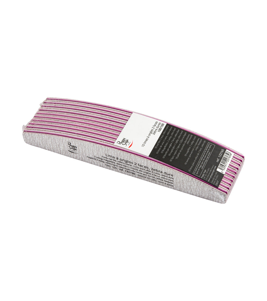 PEGGY SAGE  LOTTO DI 10LIMETTE MEZZALUNA 2 FACCE, ZEBRA DURA 10
