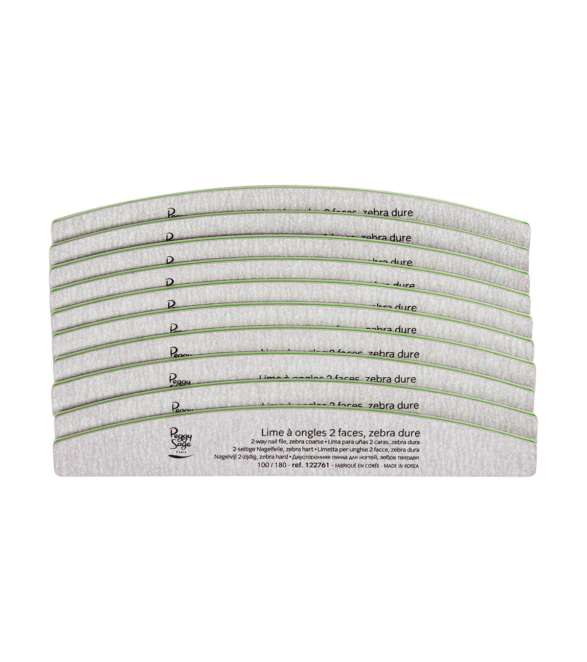 PEGGY SAGE  LOTTO DI 10LIMETTE MEZZALUNA 2 FACCE, ZEBRA DURA 10
