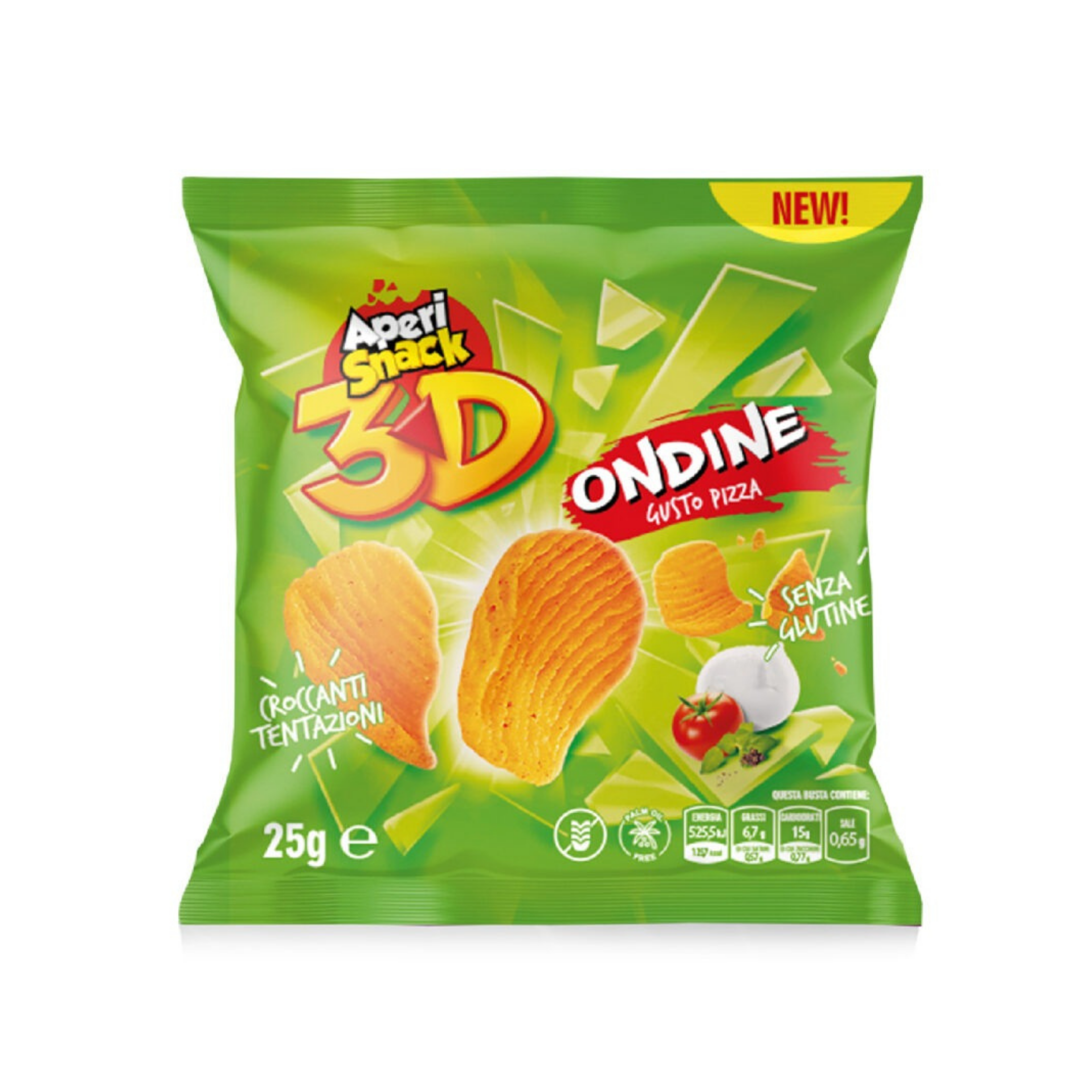 Aperi Snack 3D Ondine gusto Pizza 25gr - Confezione da 36 pezzi
