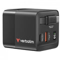 VERBATIM ALIMENTATORE GAN CHARGER DA MURO 65W 2 PORTE CON CAVO INCORPORATO [32217]