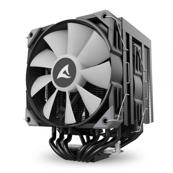 Sharkoon A60 RGB Processore Raffreddatore d'aria 12 cm Nero 1 pz [A60RGBBLACKAIRCOOLER]