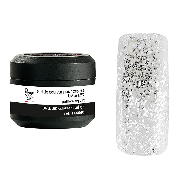 PEGGY SAGE  GEL UV&LED COLORATO PER UNGHIE PAILLETE ARGENT 5G