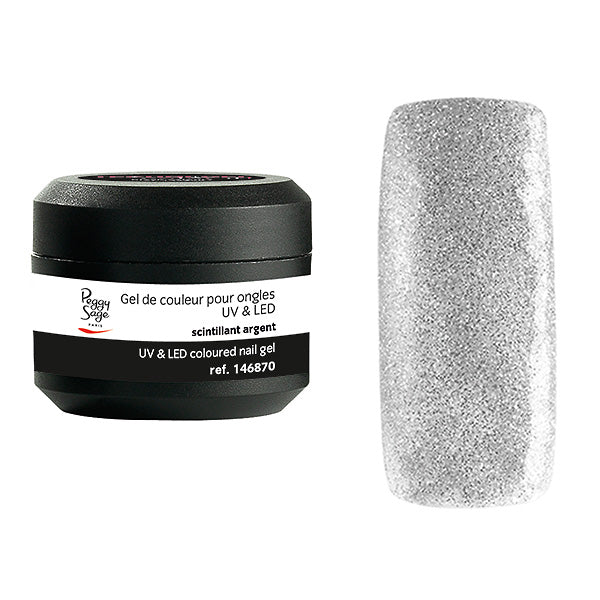 PEGGY SAGE  GEL UV&LED COLORATO PER UNGHIE SCINTILLANT ARGENT 5G