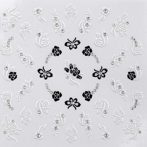 PEGGY SAGE  DECORAZIONIADESIVE PER UNGHIE BLACK EWHITE
