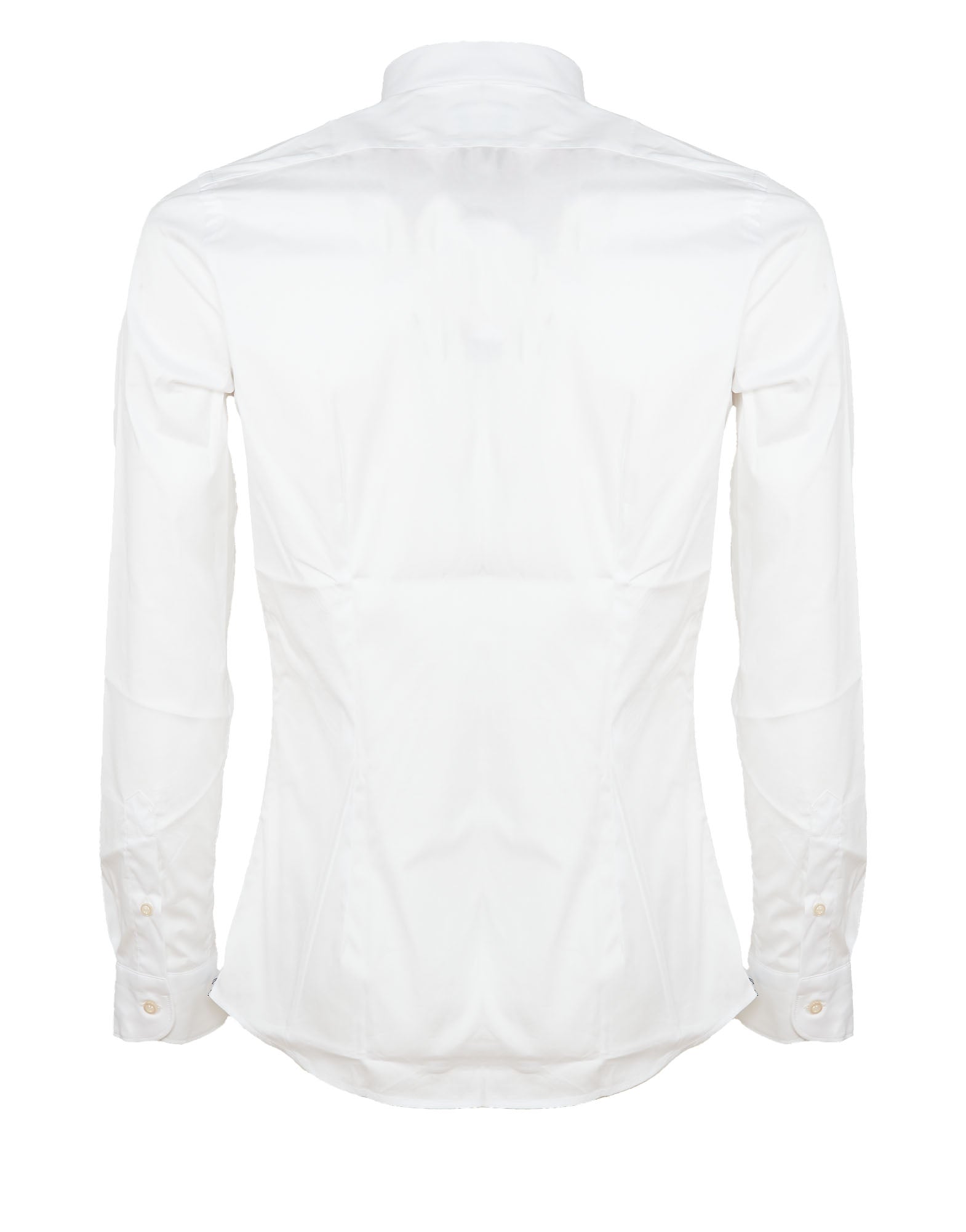CAMICIA SLIM FIT BIANCA CON POLSINO STONDATO