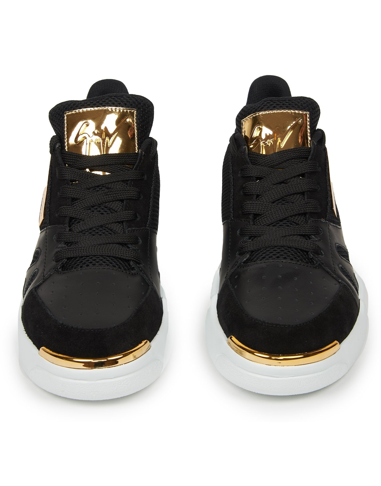 SNEAKERS MID TALON NERE E ORO
