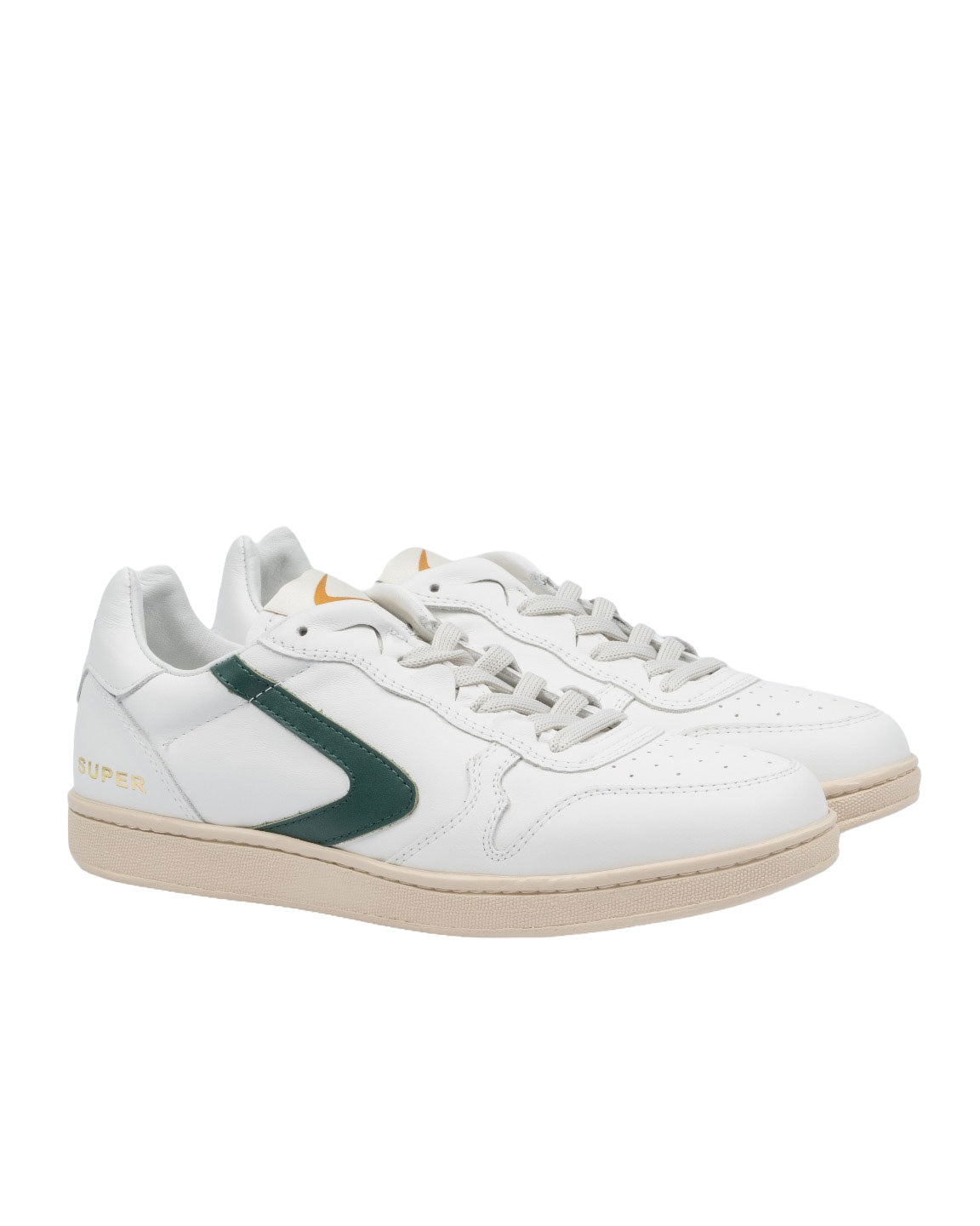 SCARPA SUPER PELLE BIANCA E VERDE