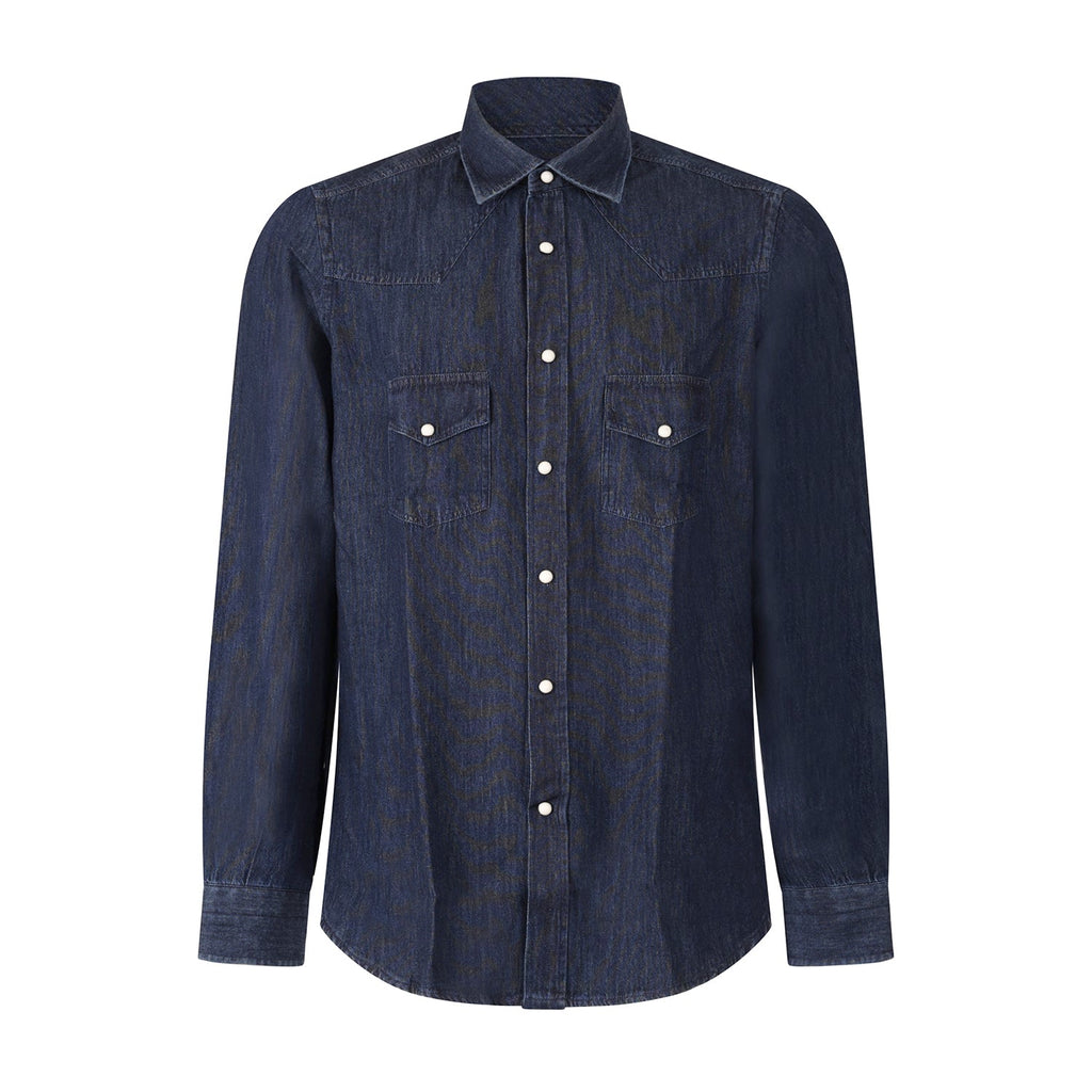 CAMICIA DENIM SCURO