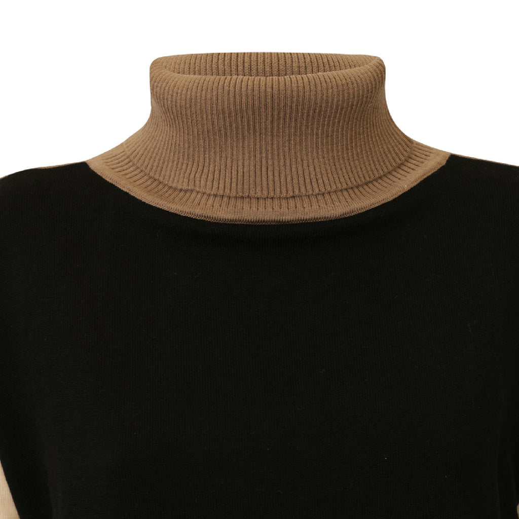 MAGLIA LUNGA NERA E BEIGE