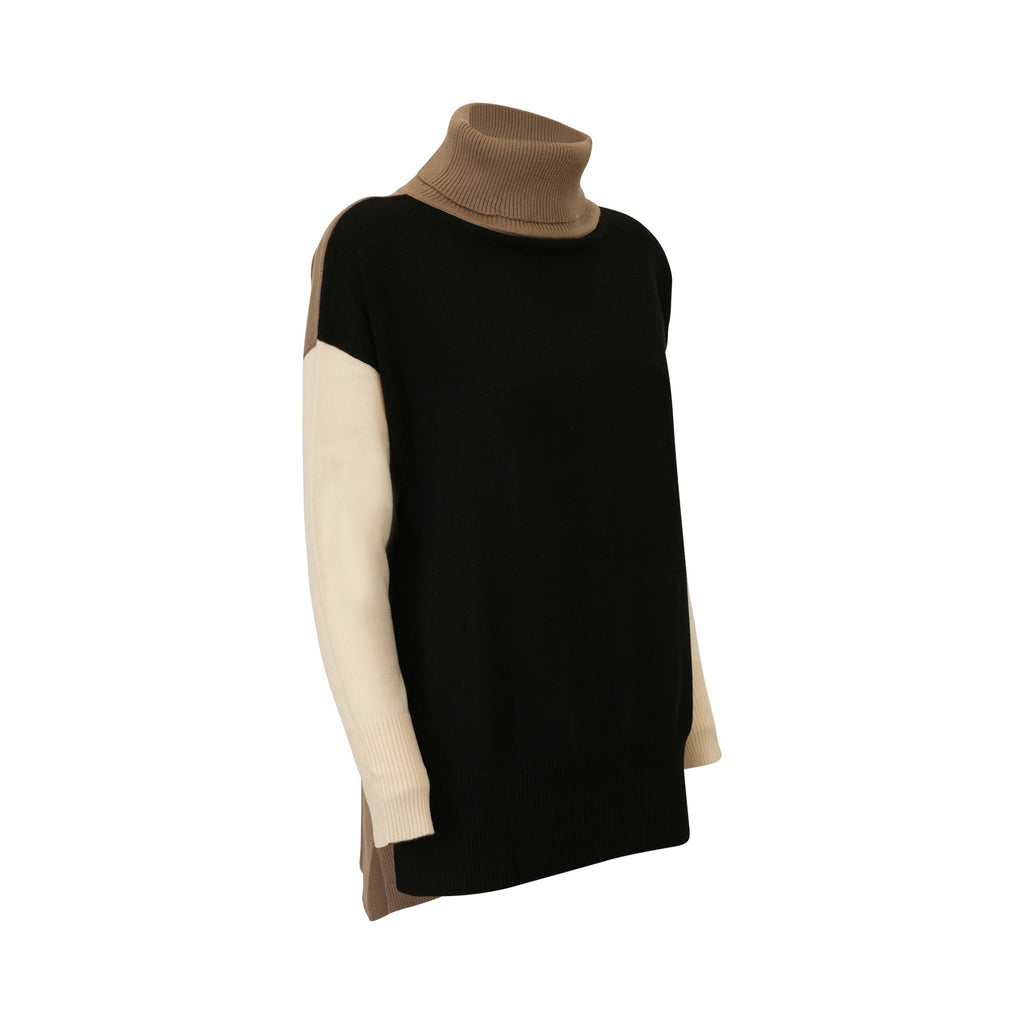 MAGLIA LUNGA NERA E BEIGE