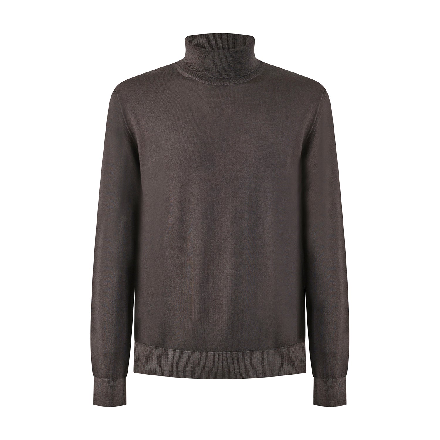 MAGLIA COLLO ALTO MARRONE