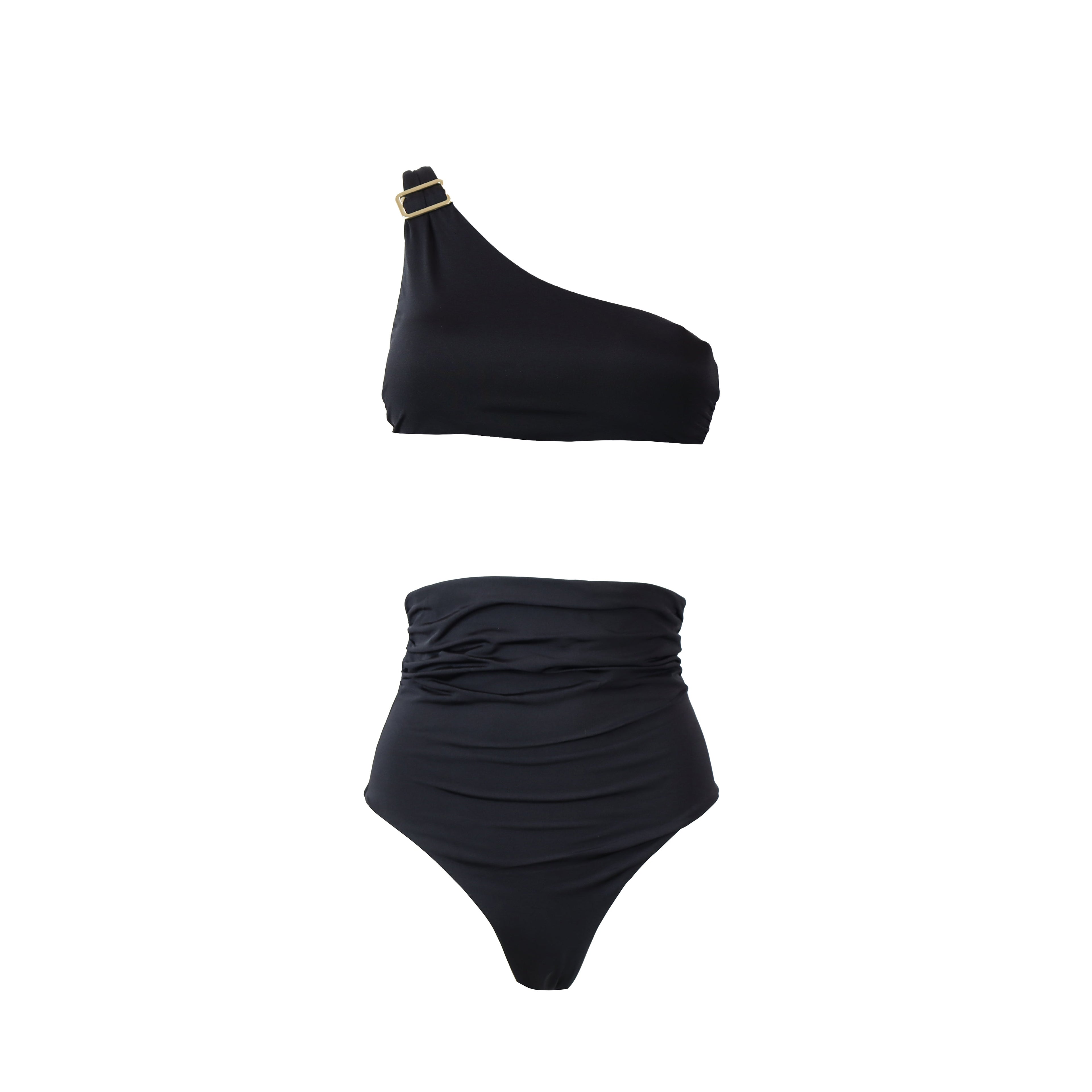 TOP MARE ALISIA MONOSPALLA NERO