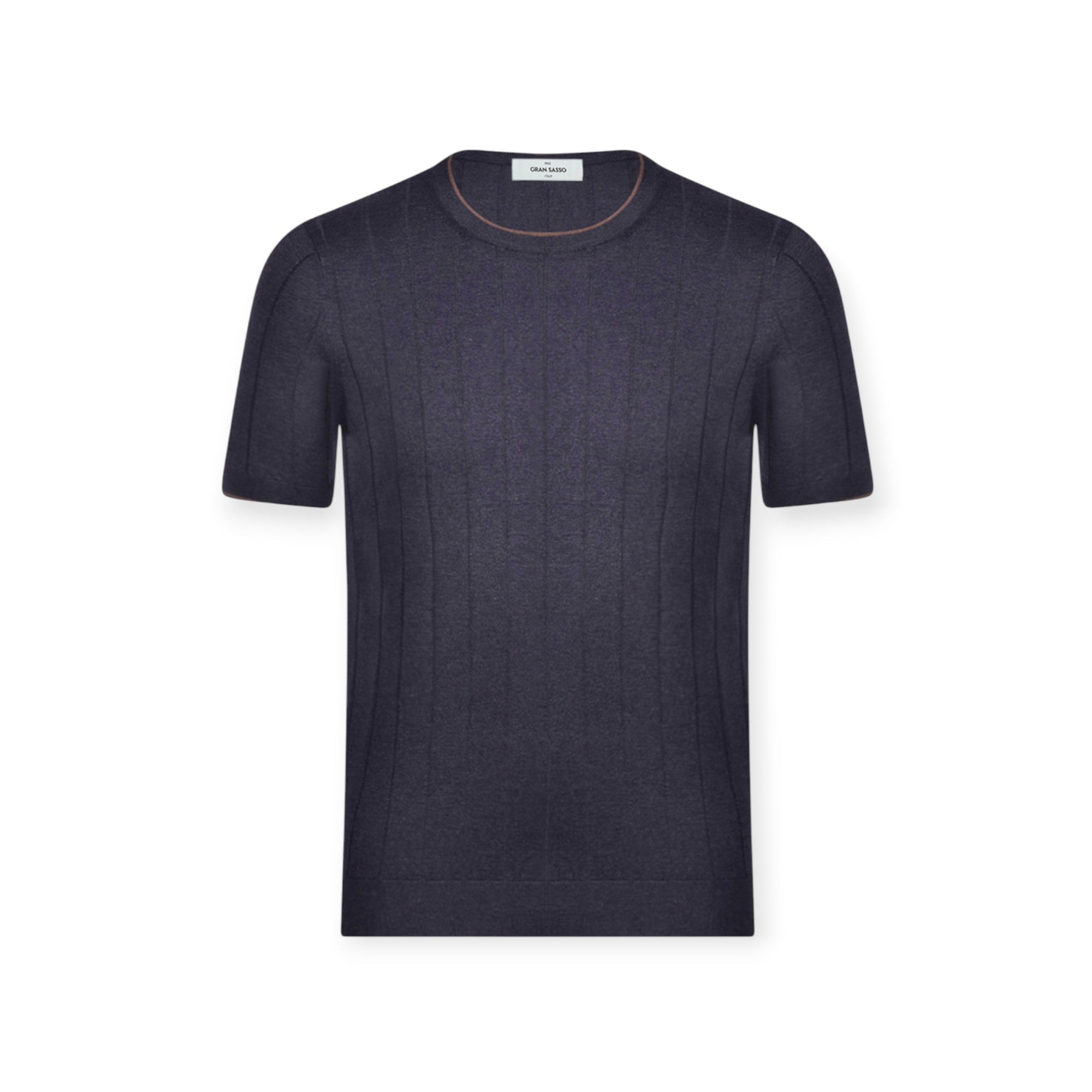 T-SHIRT PARICOLLO MEZZAMANICA BLU
