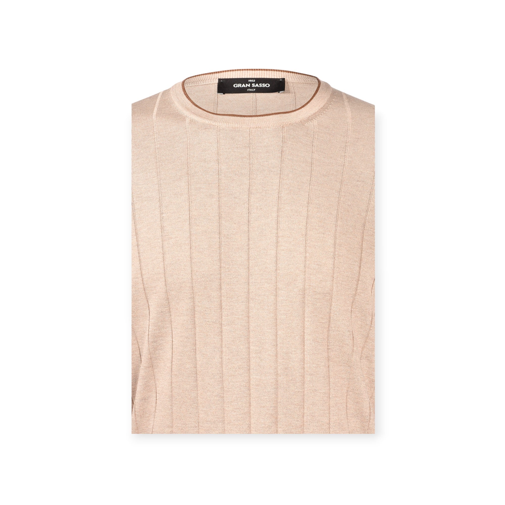 T-SHIRT PARICOLLO MEZZAMANICA TAUPE