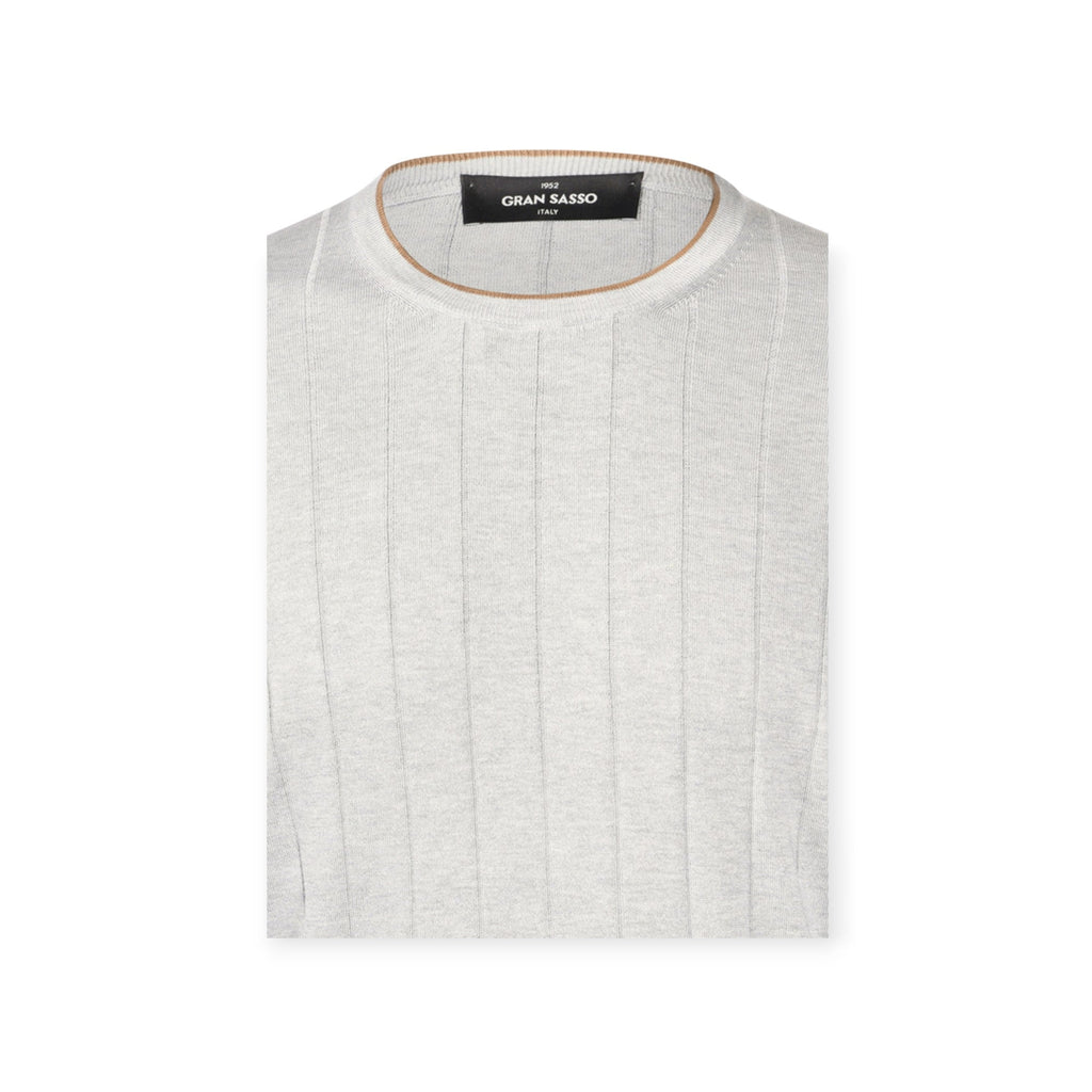 T-SHIRT PARICOLLO MEZZAMANICA GRIGIO PERLA