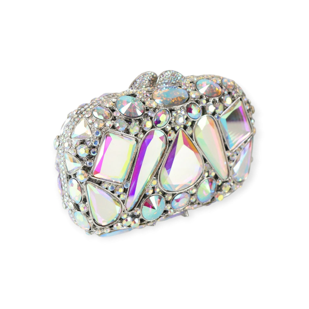 CLUTCH MIRROR ARGENTO IRIDESCENTE