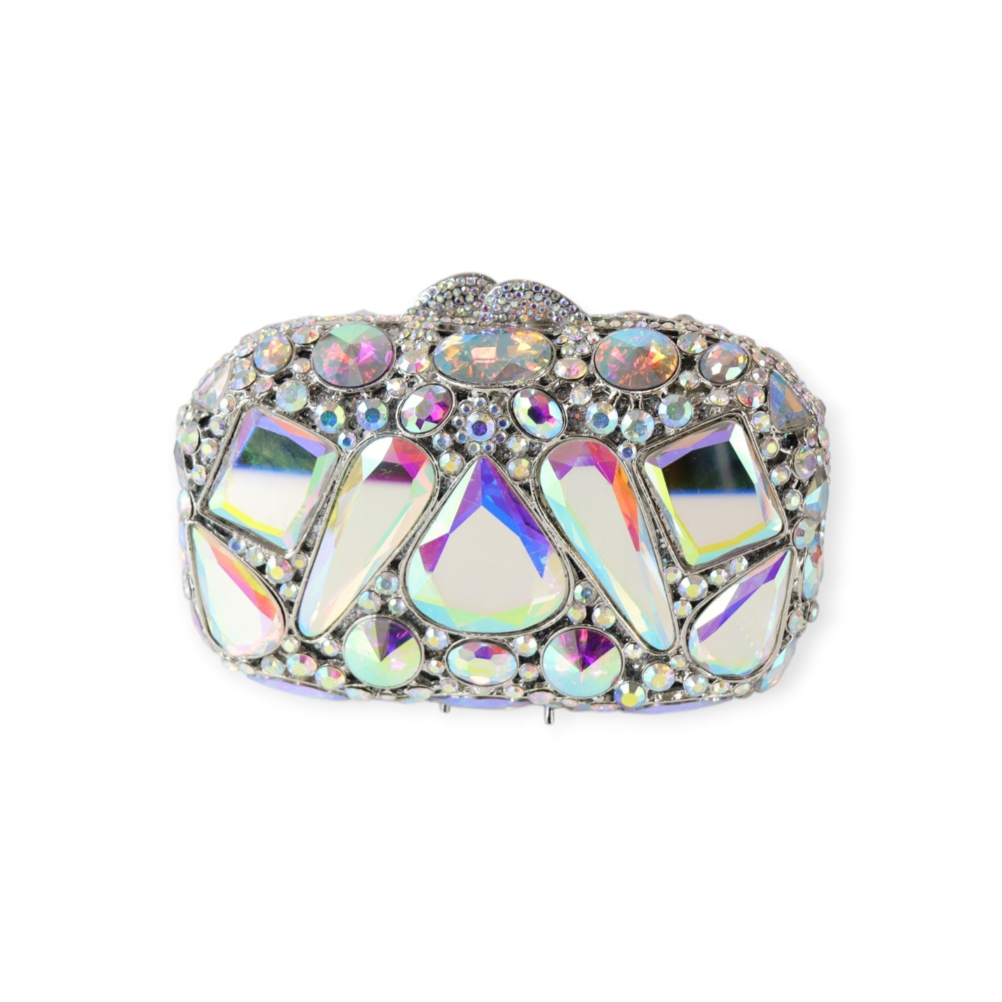 CLUTCH MIRROR ARGENTO IRIDESCENTE