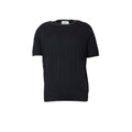 T-SHIRT PARICOLLO MEZZAMANICA NERA
