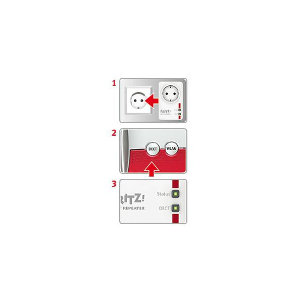 AVM FRITZ!DECT Repeater 100 Estende il segnale DECT Criptazione AES 128 Handover automatico GAP [20002641]