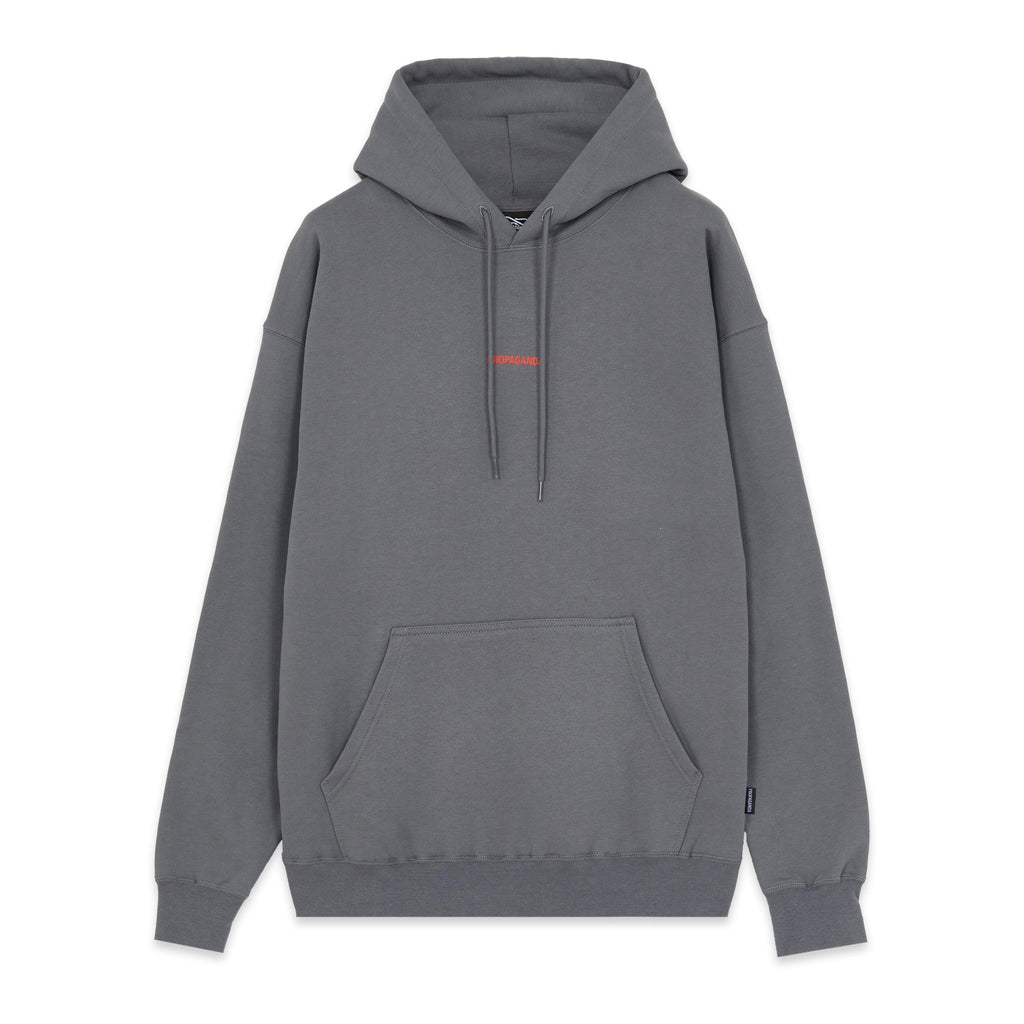 Propaganda Felpa con cappuccio e tasca a marsupio Ribs Hoodie 22FWPRFE820-40 gray