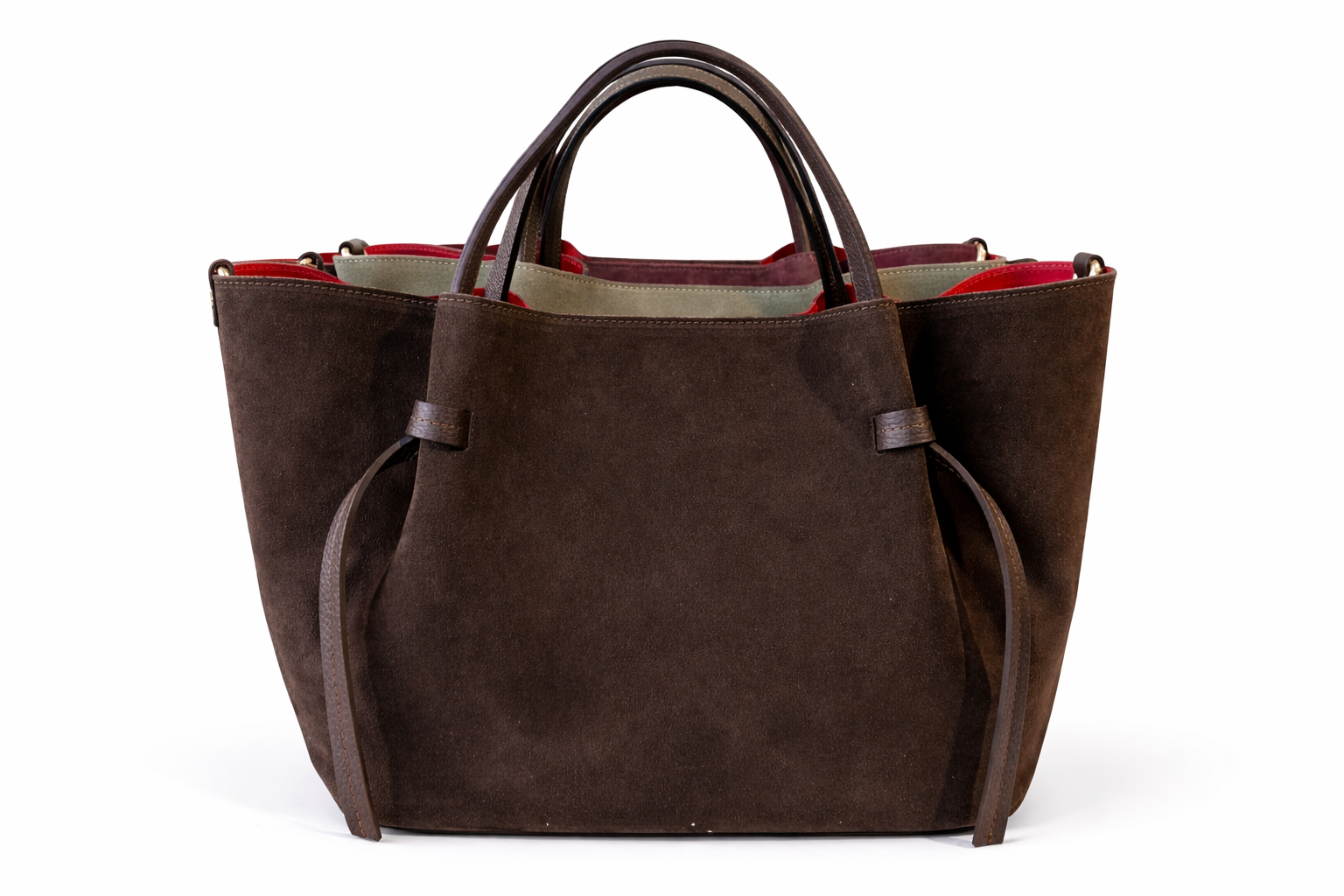 Elegant Suede &amp; Genuine Leather Bag – Premium Italian Quality