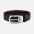 Montblanc cintura elegante 30mm fibbia ferro di cavallo regolabile reversibile nero/marrone Sartorial 113834