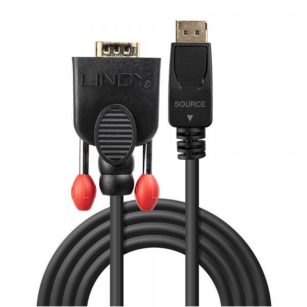 Lindy 41940 cavo e adattatore video 0,5 m VGA (D-Sub) DisplayPort Nero [LINDY41940]