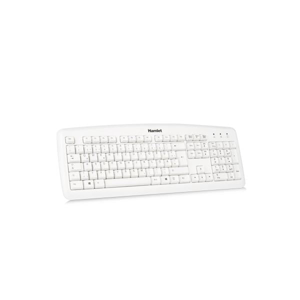Hamlet Tastiera usb professionale con layout in lingua Tedesca colore bianco [XKKITA2-D1W-WH]