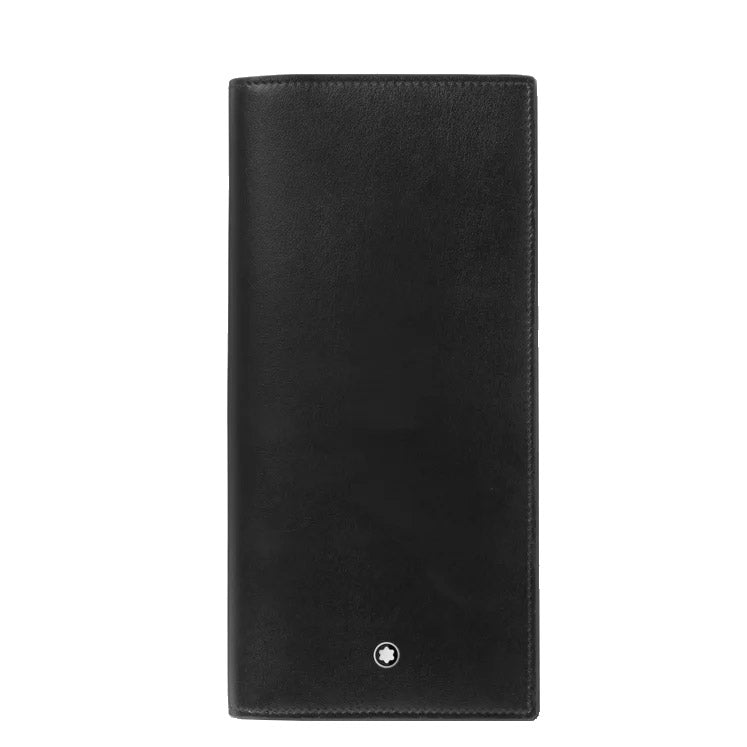 Montblanc portafoglio verticale 14 scomparti e tasca con cerniera Meisterstück nero 198318