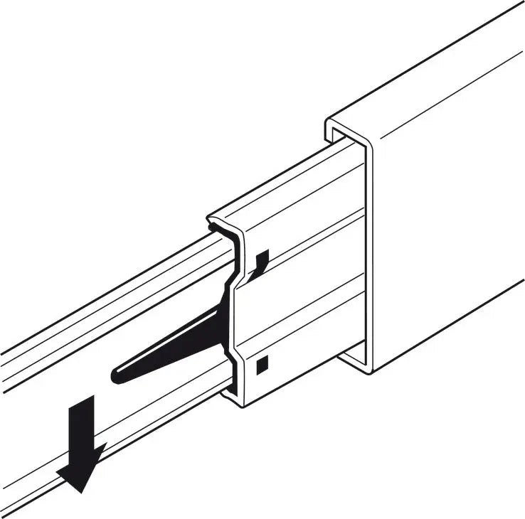 GUIDA A SFERA, HÄFELE MATRIX RUNNERR BB S30, USCITA TOTALE IN SOVRAESTENSIONE, PORTATA FINO A 30 KG, ACCIAIO MONTAGGIO LATERALE 400 MM
