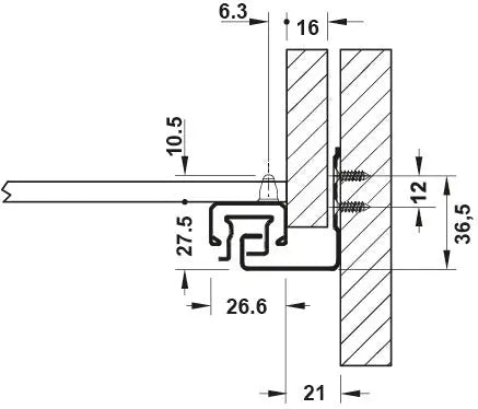 GUIDA CON MONTAGGIO INVISIBILE, HÄFELE MATRIX UM A30, USCITA TOTALE, PORTATA FINO A 30 KG  300MM