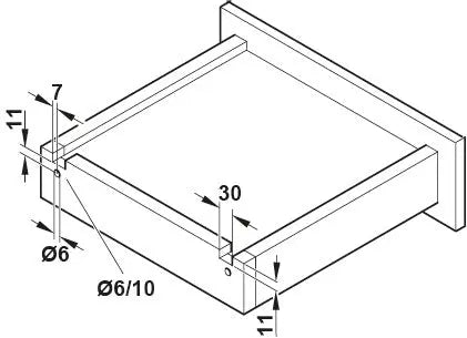 GUIDA CON MONTAGGIO INVISIBILE, HÄFELE MATRIX UM A30 USCITA TOTALE, PORTATA FINO A 30 KG 350MM