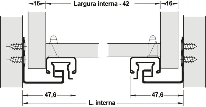 GUIDA CON MONTAGGIO INVISIBILE, HÄFELE MATRIX UM A30 USCITA TOTALE, PORTATA FINO A 30 KG 450 MM 450MM