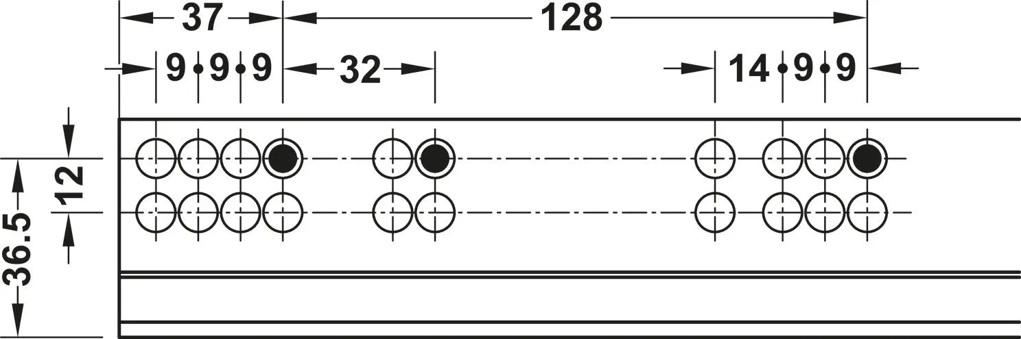 GUIDA CON MONTAGGIO INVISIBILE, HÄFELE MATRIX UM A30 USCITA TOTALE, PORTATA FINO A 30 KG 350MM