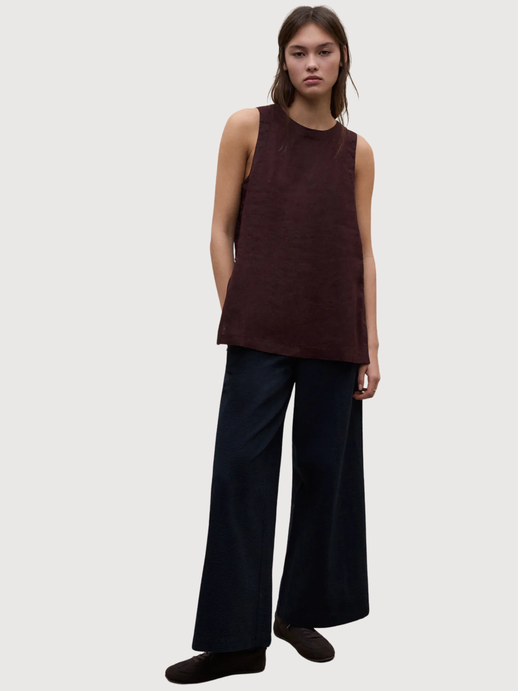 Blouse Sia Woman Cocoa Linen | Ecoalf
