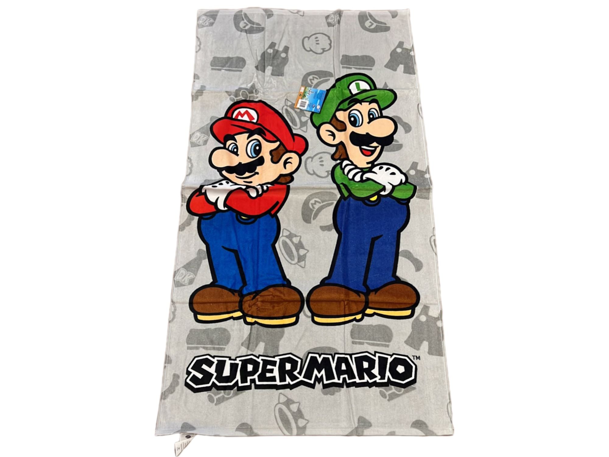 NINTENDO: SUPER MARIO - Telo da mare "Mario & Luigi" (70 x 140cm) Grigio