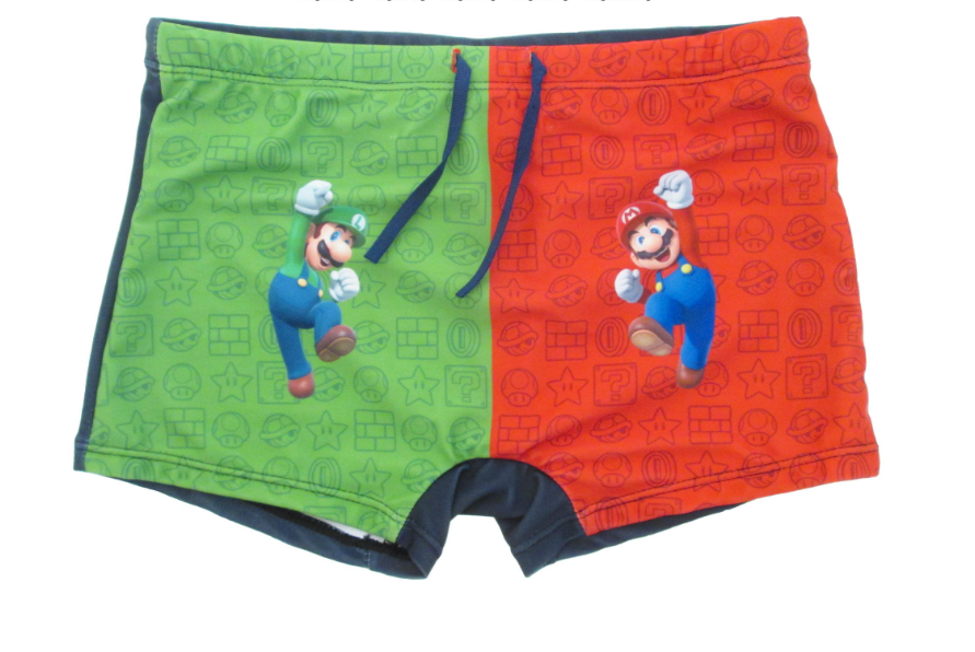 NINTENDO SUPER MARIO : MARIO E LUIGI - COSTUME DA BAGNO BOXER 5 ANNI (110cm)